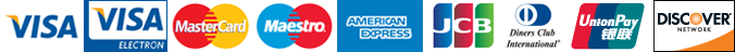 Visa, Mastercard, American Express, Diners Club, JCB, UnionPay, Discover Visa, MasterCard, Diners Club, JCB, Union Pay, Discover